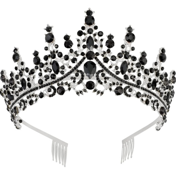 Elegant Black Crystal Tiara Brand New - Picture 1 of 3